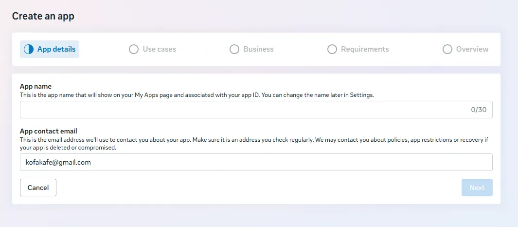 Membuat Meta Developer App