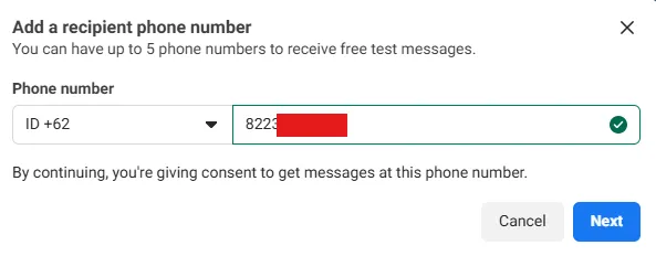 Menambahkan Nomor Telepon Penerima